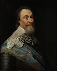 Portret van de Zweedse minister en commandant Axel Ochsenstierna Södermöre (1586 - 1654) door Koningin Christina van Zweden